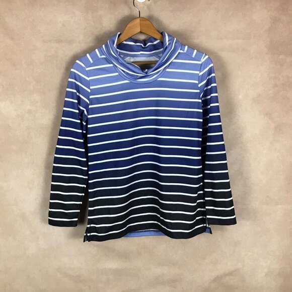 KAREN SCOTT Dip-dyed Striped Cowl Neck Sweatshirt XS - Picture 6 of 7